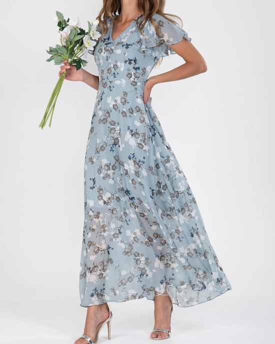 Casual Dress Swing Dress Floral Dress Chiffon Long Dress Maxi Dress Green Blue Light Blue Short Sleeve Floral Ruffle Spring Summer V Neck Fashion Daily Date Vacation 2023 S M L XL XXL 3XL – PRYCUS MITCHELL INC