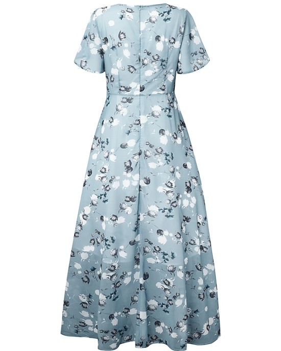 Casual Dress Swing Dress Floral Dress Chiffon Long Dress Maxi Dress Green Blue Light Blue Short Sleeve Floral Ruffle Spring Summer V Neck Fashion Daily Date Vacation 2023 S M L XL XXL 3XL – PRYCUS MITCHELL INC