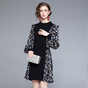 Slim knitted Pseudo-two printing dress for women – PRYCUS MITCHELL INC