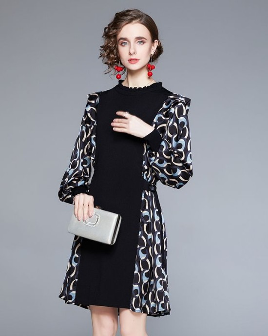 Slim knitted Pseudo-two printing dress for women – PRYCUS MITCHELL INC