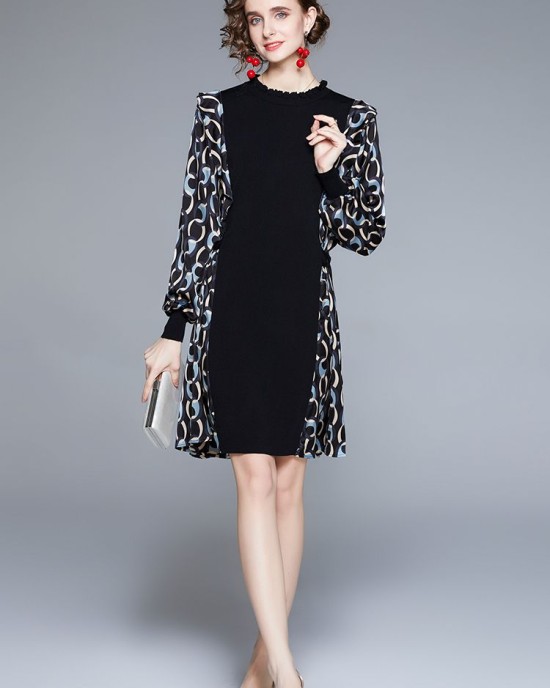 Slim knitted Pseudo-two printing dress for women – PRYCUS MITCHELL INC