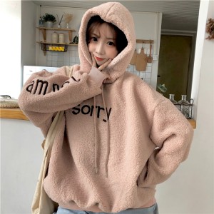 Thick hooded plus velvet letters hoodie for women – PRYCUS MITCHELL INC