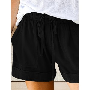 Summer Drawstring Shorts, Solid Casual Shorts, Women’s Clothing – PRYCUS MITCHELL INC