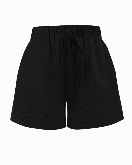 Summer Drawstring Shorts, Solid Casual Shorts, Women’s Clothing – PRYCUS MITCHELL INC