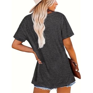 Sunshine & Coffee Print T-shirt, Casual Crew Neck Short Sleeve Top For Spring & Summer, Women’s Clothing – PRYCUS MITCHELL INC