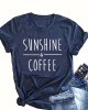 Sunshine & Coffee Print T-shirt, Casual Crew Neck Short Sleeve Top For Spring & Summer, Women’s Clothing – PRYCUS MITCHELL INC