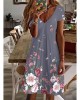 Casual Dress Summer Dress Print Dress Floral Print V Neck Mini Dress Active Fashion Outdoor Daily Short Sleeve Regular Fit Black And White Olive Green Colourful Summer Spring S M L XL XXL – PRYCUS MITCHELL INC