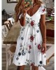 Casual Dress Summer Dress Print Dress Floral Print V Neck Mini Dress Active Fashion Outdoor Daily Short Sleeve Regular Fit Black And White Olive Green Colourful Summer Spring S M L XL XXL – PRYCUS MITCHELL INC