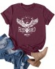 Women’s Eagle Print Casual T-Shirt – All-Season Style, Mid-Elasticity Knit, Easy-Care – PRYCUS MITCHELL INC