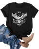 Women’s Eagle Print Casual T-Shirt – All-Season Style, Mid-Elasticity Knit, Easy-Care – PRYCUS MITCHELL INC