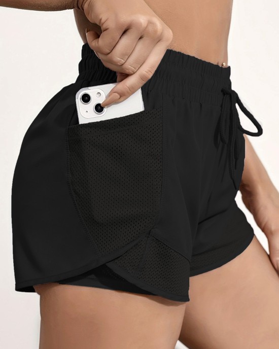 Women’s 2-in-1 Yoga Shorts With Quick-Drying Fabric And Mesh Pockets For Casual Fitness And Gym Workouts – PRYCUS MITCHELL INC