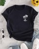 Coconut Tree Print Crew Neck T-shirt, Casual Loose Short Sleeve Fashion Summer T-Shirts Tops, Women’s Clothing – PRYCUS MITCHELL INC