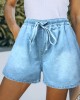 Plus Size Casual Denim Shorts, Women’s Plus Solid Elastic Drawstring High Rise Loose Fit Denim Shorts – PRYCUS MITCHELL INC