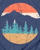 Casual Forest & Sun Print T-shirt – All-Season, Comfy Crew Neck, Versatile Geo-Pattern, Easy-Care Fabric – PRYCUS MITCHELL INC