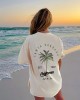 Coconut Tree Print Crew Neck T-shirt, Casual Short Sleeve Summer Daily Top, Women’s Clothing – PRYCUS MITCHELL INC