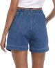 Women’s Stylish Denim Shorts, Casual Sporty Style, Elastic Waist, Comfort Fit, With Pockets, Versatile Summer Wear – PRYCUS MITCHELL INC