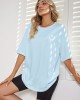 Oversized Smiling Face Print Crew Neck T-Shirt, Casual Drop Shoulder Top For Spring & Summer, Women’s Clothing – PRYCUS MITCHELL INC