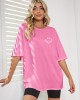 Oversized Smiling Face Print Crew Neck T-Shirt, Casual Drop Shoulder Top For Spring & Summer, Women’s Clothing – PRYCUS MITCHELL INC