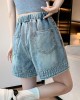 Women’s Elastic High Waist Denim Shorts, Casual Style, Versatile Wide-Leg Denim Shorts For Leisure – PRYCUS MITCHELL INC