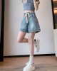 Women’s Elastic High Waist Denim Shorts, Casual Style, Versatile Wide-Leg Denim Shorts For Leisure – PRYCUS MITCHELL INC