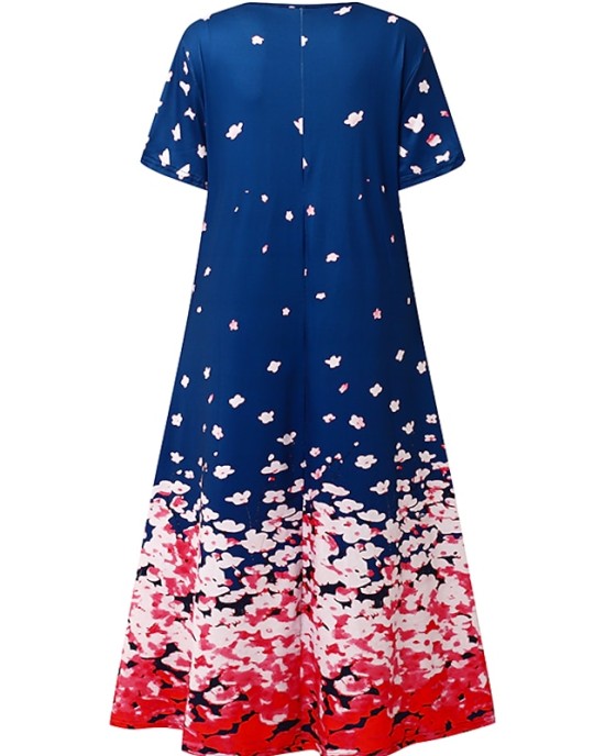 Casual Dress Swing Dress Floral Dress Midi Dress White Red Green Short Sleeve Heart Print Summer Spring V Neck Basic Vacation Loose Fit 2023 S M L XL XXL XXXL 4XL 5XL – PRYCUS MITCHELL INC