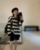 Round neck loose holes coat stripe lazy hoodie for women – PRYCUS MITCHELL INC