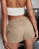 Spring & Summer Essential Women’s Shorts – Chic Button-Front with Flap Pockets, Relaxed Fit Elastic Waistband, Versatile Solid Cargo Style for Casual Wear – PRYCUS MITCHELL INC