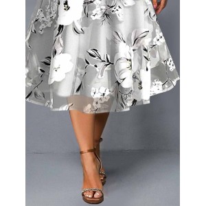 Plus Size Casual Dress Dress Set Chiffon Dress Floral Midi Dress Half Sleeve Print Crew Neck Fashion Daily Gray Summer Spring L XL XXL 3XL 4XL – PRYCUS MITCHELL INC