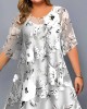 Plus Size Casual Dress Dress Set Chiffon Dress Floral Midi Dress Half Sleeve Print Crew Neck Fashion Daily Gray Summer Spring L XL XXL 3XL 4XL – PRYCUS MITCHELL INC