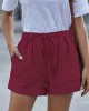 Plus Size Casual Shorts, Women’s Plus Solid Elastic Waist Drawstring Pipping Loose Shorts With Pockets – PRYCUS MITCHELL INC