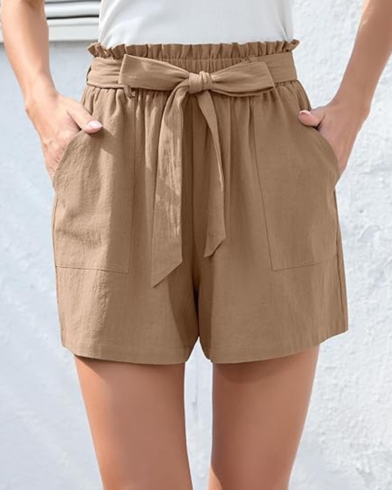 Women Casual Shorts Bowknot Tie Waist Summer Shorts with Pockets – PRYCUS MITCHELL INC