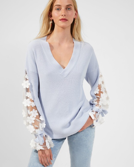 2024 Caballo Lace Knit Crystal Clear/ White Sweater – PRYCUS MITCHELL INC