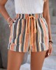 Striped Drawstring Waist Shorts, Vacation Style Pockets Shorts For Spring & Summer, Women’s Clothing – PRYCUS MITCHELL INC