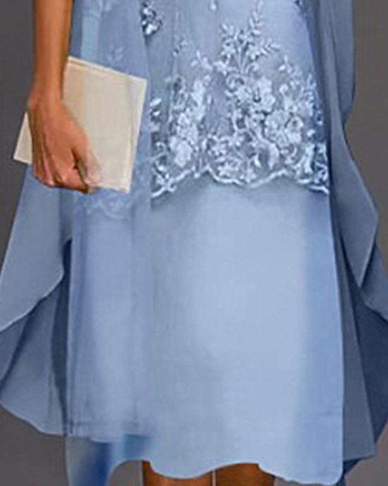 Dress Set Lace Dress Midi Dress Light Blue Green Gray Half Sleeve Floral Embroidered Layered Patchwork Summer Spring Fall Crew Neck Elegant Chinoiserie 2023 M L XL XXL XXXL 4XL 5XL – PRYCUS MITCHELL INC