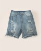 Ripped Raw Hem Denim Shorts, Distressed Washed Blue Denim Shorts, Women’s Denim Jeans & Clothing – PRYCUS MITCHELL INC