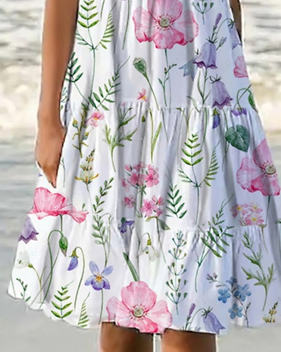 Casual Dress Shift Dress Sundress Midi Dress White Sleeveless Floral Pocket Spring Summer U Neck Vacation 2023 S M L XL XXL 3XL – PRYCUS MITCHELL INC