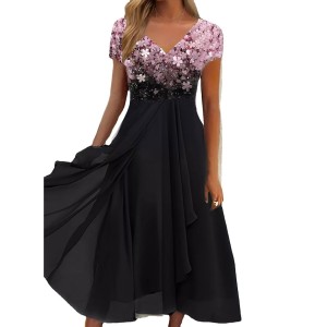 Casual Dress Lace Dress Sheath Dress Midi Dress Black Blue Purple Short Sleeve Floral Ruched Fall Spring Summer V Neck Stylish Vacation Weekend 2023 S M L XL XXL 3XL 4XL 5XL – PRYCUS MITCHELL INC