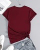 Letter Printed Causal Round Neck T-shirt, Short Sleeves Sports Running Tops, Women’s Activewear – PRYCUS MITCHELL INC