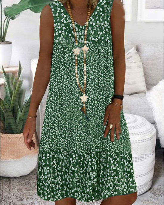 Casual Dress Shift Dress Midi Dress Brown Sleeveless Floral Print Spring Summer V Neck Basic Daily Weekend 2023 S M L XL XXL 3XL – PRYCUS MITCHELL INC