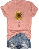 Sunflower & Butterfly Print T-shirt, Casual Short Sleeve Top For Spring & Summer, Women’s Clothing – PRYCUS MITCHELL INC