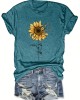 Sunflower & Butterfly Print T-shirt, Casual Short Sleeve Top For Spring & Summer, Women’s Clothing – PRYCUS MITCHELL INC