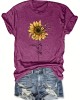 Sunflower & Butterfly Print T-shirt, Casual Short Sleeve Top For Spring & Summer, Women’s Clothing – PRYCUS MITCHELL INC