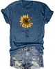 Sunflower & Butterfly Print T-shirt, Casual Short Sleeve Top For Spring & Summer, Women’s Clothing – PRYCUS MITCHELL INC