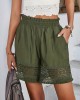 Lace Trim Slant Pocket Shorts, Casual Paper Bag Waist Shorts For Summer, Women’s Clothing – PRYCUS MITCHELL INC