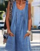 Casual Dress Denim Overall Pinafore Dress Mini Dress Denim Basic Modern Outdoor Daily U Neck Button Pocket Sleeveless Summer Spring 2023 Loose Fit Blue Plain S M L XL 2XL – PRYCUS MITCHELL INC