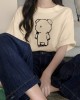 Cute Bear Print Crew Neck T-shirt, Casual Short Sleeve Loose Top For Spring & Summer, Women’s Clothing – PRYCUS MITCHELL INC