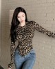 Leopard bottoming shirt chessboard T-shirt for women – PRYCUS MITCHELL INC