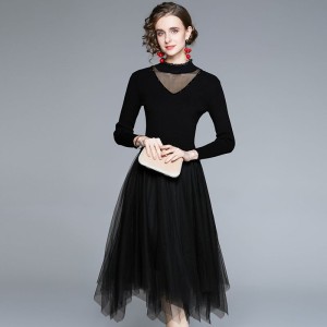 Splice rhinestone sweater long dress for women – PRYCUS MITCHELL INC