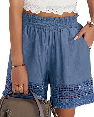 Summer Chic Paper Bag Waist Shorts – Tassel Hem Elegance, Comfort Fit Women’s Fashion – PRYCUS MITCHELL INC