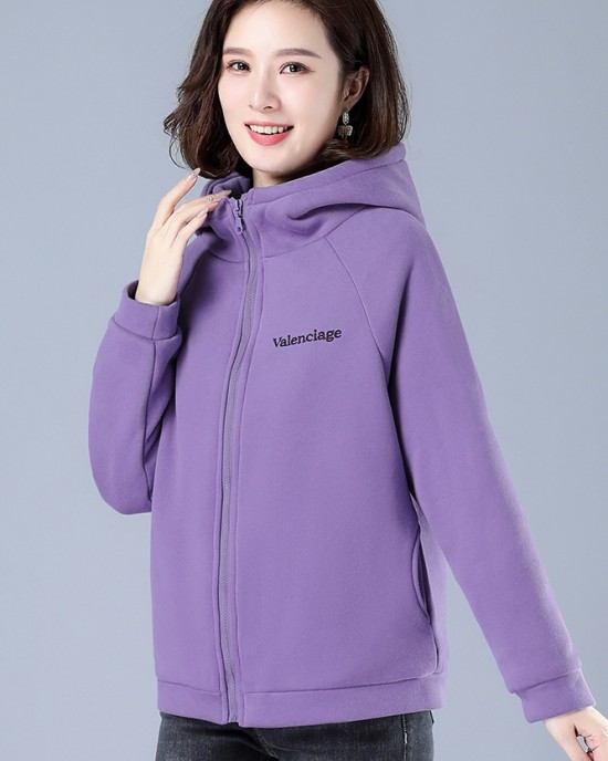 Purple spring and autumn hoodie hooded coat for women – PRYCUS MITCHELL INC